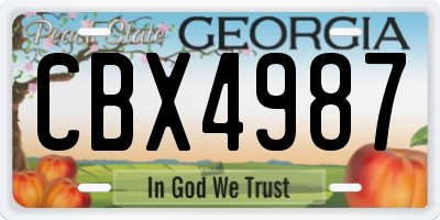 GA license plate CBX4987