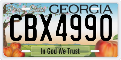 GA license plate CBX4990
