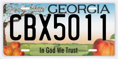 GA license plate CBX5011