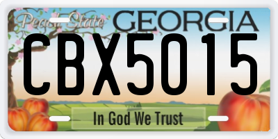 GA license plate CBX5015