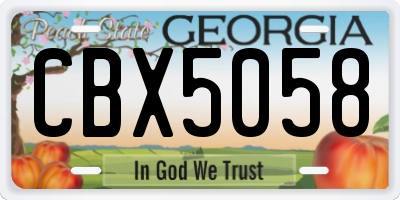 GA license plate CBX5058