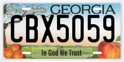 GA license plate CBX5059