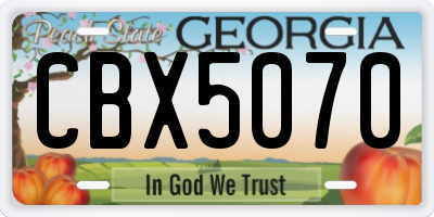 GA license plate CBX5070