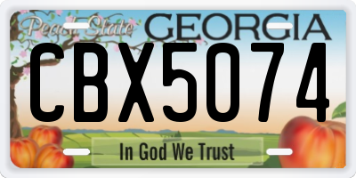 GA license plate CBX5074