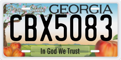 GA license plate CBX5083