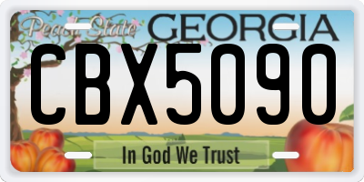 GA license plate CBX5090