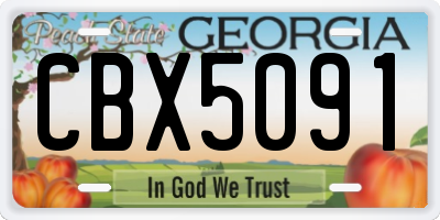 GA license plate CBX5091