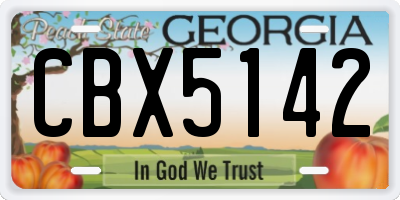 GA license plate CBX5142