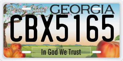 GA license plate CBX5165