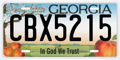 GA license plate CBX5215