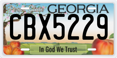 GA license plate CBX5229