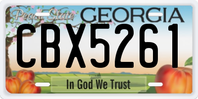 GA license plate CBX5261