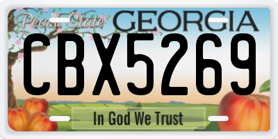 GA license plate CBX5269