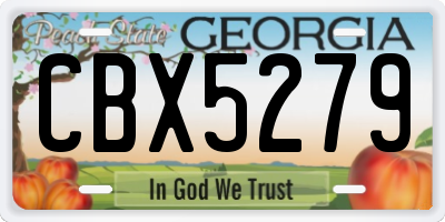 GA license plate CBX5279