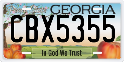GA license plate CBX5355