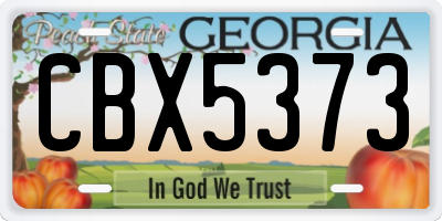 GA license plate CBX5373