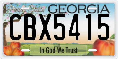 GA license plate CBX5415