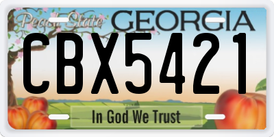 GA license plate CBX5421