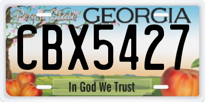 GA license plate CBX5427