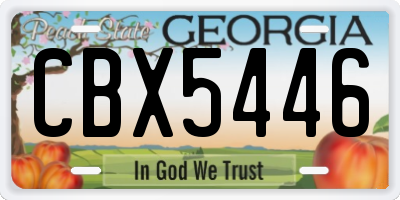 GA license plate CBX5446