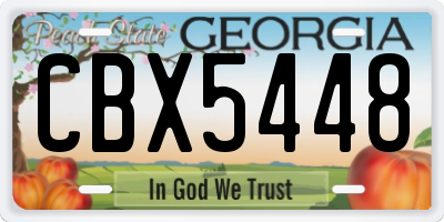 GA license plate CBX5448