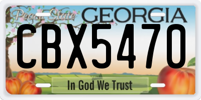 GA license plate CBX5470