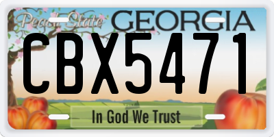 GA license plate CBX5471