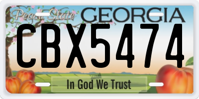 GA license plate CBX5474