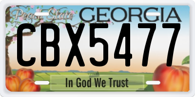 GA license plate CBX5477