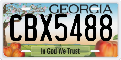 GA license plate CBX5488