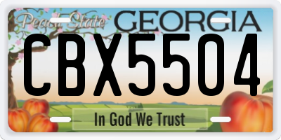 GA license plate CBX5504