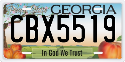 GA license plate CBX5519