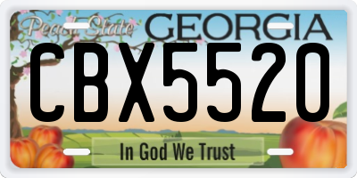 GA license plate CBX5520