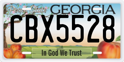 GA license plate CBX5528