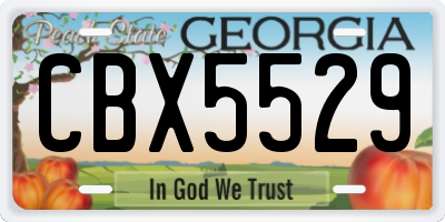 GA license plate CBX5529
