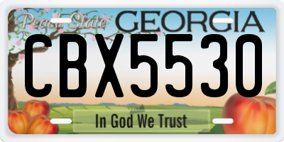 GA license plate CBX5530