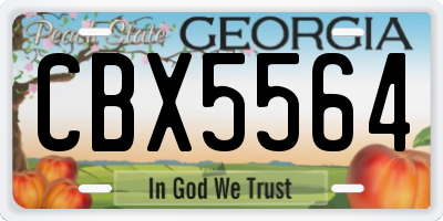 GA license plate CBX5564