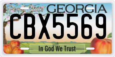 GA license plate CBX5569