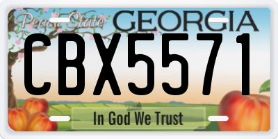 GA license plate CBX5571