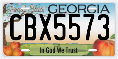 GA license plate CBX5573