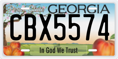GA license plate CBX5574