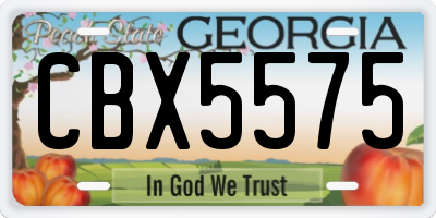 GA license plate CBX5575