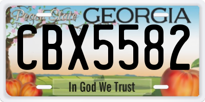 GA license plate CBX5582