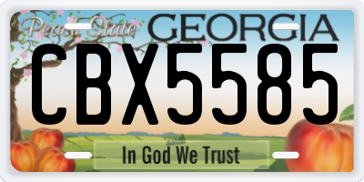 GA license plate CBX5585