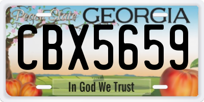 GA license plate CBX5659