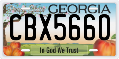 GA license plate CBX5660