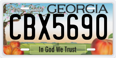 GA license plate CBX5690