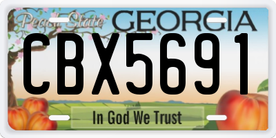 GA license plate CBX5691