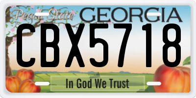 GA license plate CBX5718
