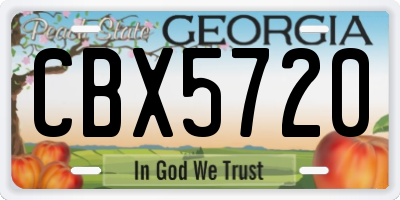 GA license plate CBX5720